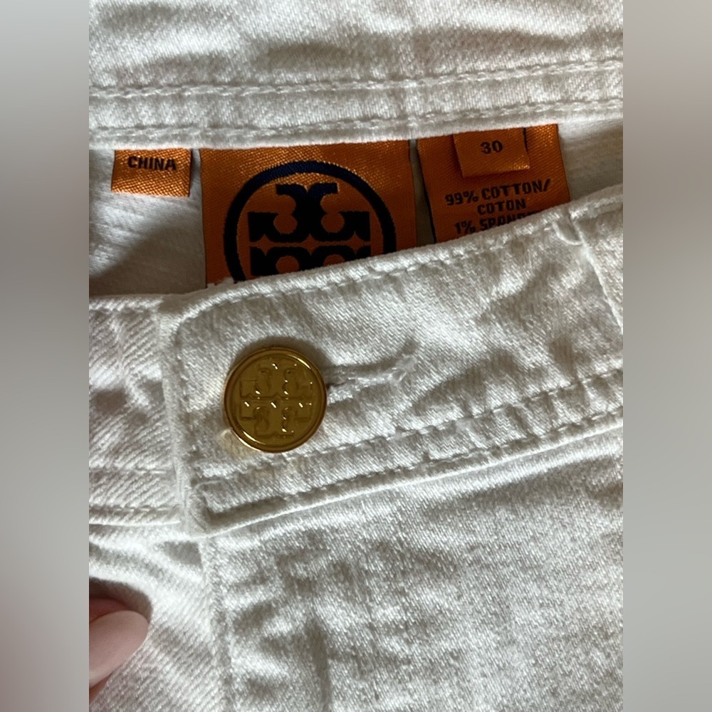 Tory Burch White High Rise Straight Leg Ankle Jeans Size 30 - Picture 6 of 8